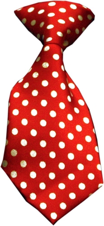 Dog Neck Tie Swiss Dot Red